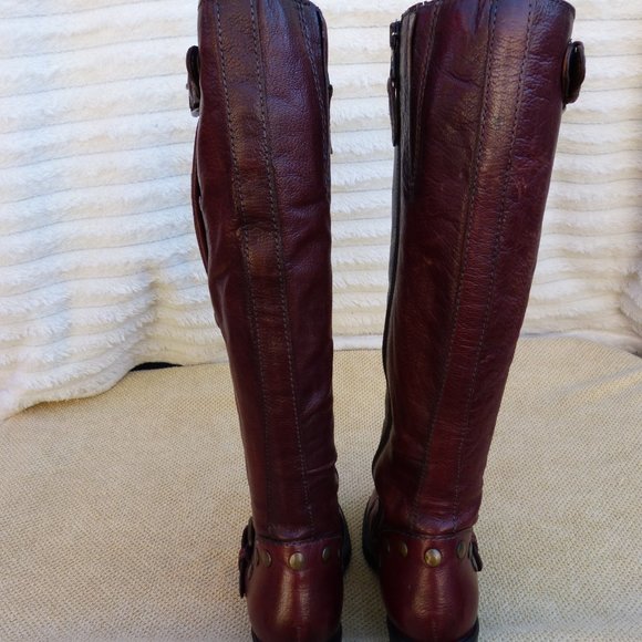 SOLD MJUS RUSTIC BROWN TALL LEATHER BOOTS SZ 36 - Picture 6 of 13